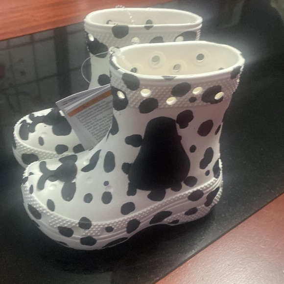 🆕 CROCS Kids CLASSIC “I AM DALMATIAN” Rain Boot TODDLER C 8 & C10⚫️⚪️ Unisex - Picture 5 of 12